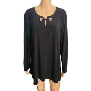 Nina Leonard Black Blouse 2X